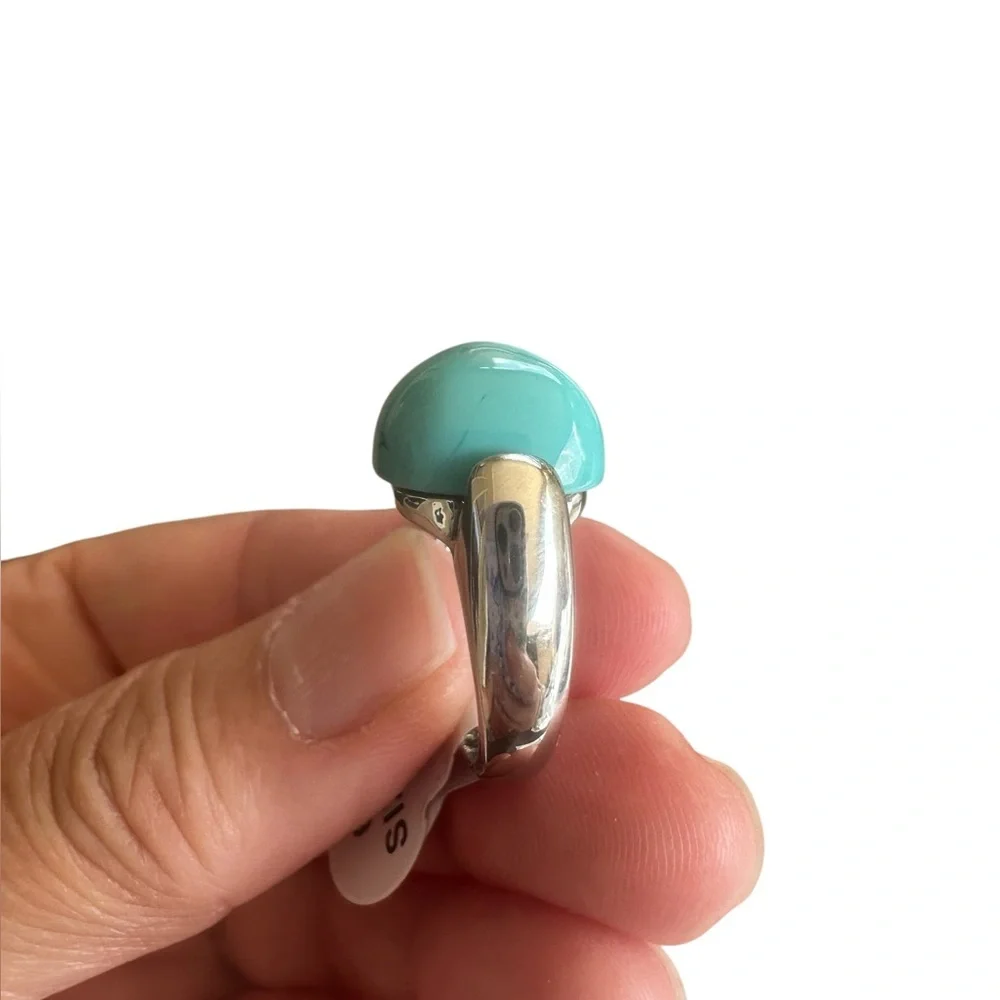 Chunky Turquoise and Silver Boho Ring